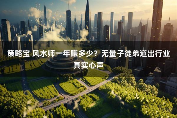 策略宝 风水师一年赚多少？无量子徒弟道出行业真实心声